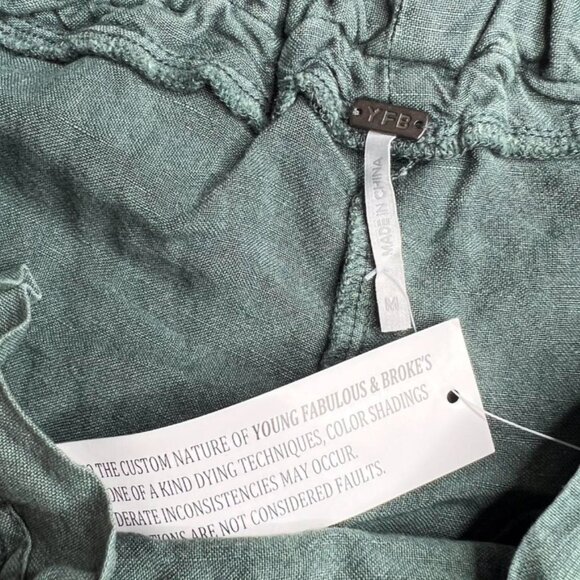 Brand New Young Fabulous & Broke YFB Linen Blend Drawstring Shorts - Picture 5 of 6